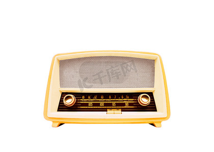 孤立的老式收音机