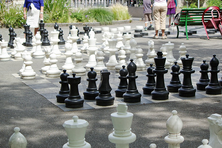 室外象棋游戏，堡垒公园，日内瓦，瑞士