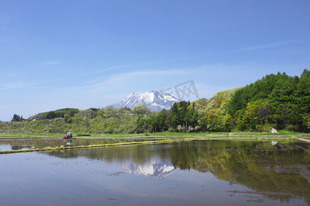 岩手山和田园风光