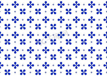 仿蓝颜色的几何抽象无缝图案