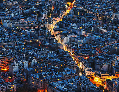 巴黎鸟瞰夜景