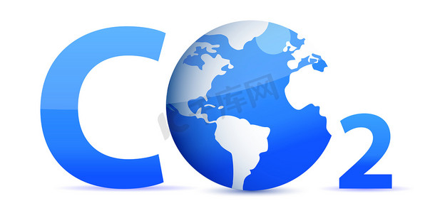 循环符号摄影照片_蓝色二氧化碳的化学符号 CO2