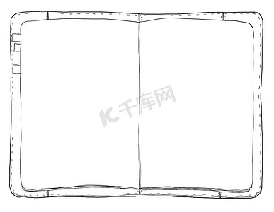 复古笔记本艺术绘画线条艺术可爱插图