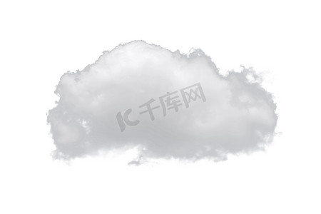 模板大气摄影照片_在白色背景隔绝的自然唯一白色云彩。
