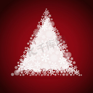 雪花元素摄影照片_圣诞树，雪花设计背景。