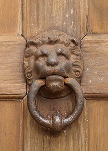 金属狮子复古东方门环门