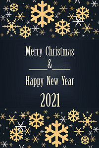 圣诞快乐和 2021 年新年快乐卡