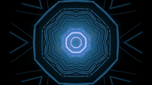 圆形几何隧道的 3d 插图