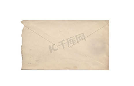 信封古代摄影照片_孤立在一张白纸上的旧信封