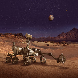 探索火星表面的毅力号探测器