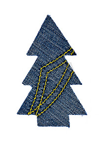 牛仔布制成的圣诞树