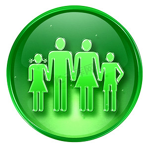 家庭图标绿色，隔离在白色背景上。