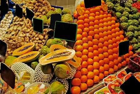 欧洲行摄影照片_“La Boqueria 行水果。世界著名的巴塞罗那市场，西班牙”