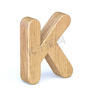 圆形木制字体 Letter K 3D