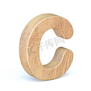 圆形木制字体 Letter C 3D