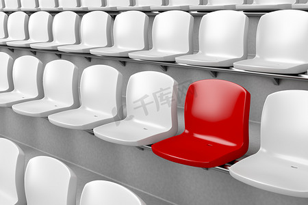 座椅红色摄影照片_独特的红色座椅