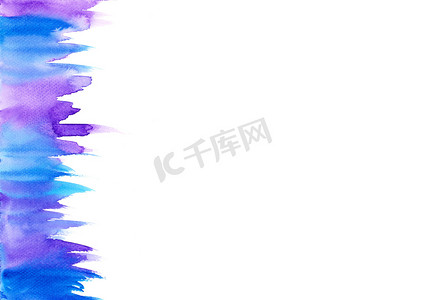 手绘紫色海报摄影照片_蓝色和紫色笔触纹理背景框架。
