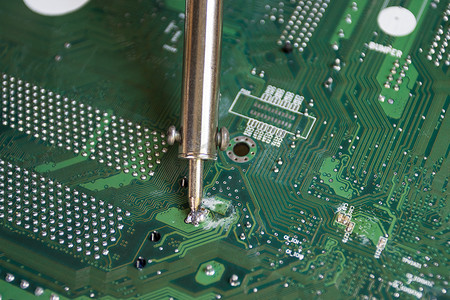 电脑电路板概念技术电脑电路硬件维修电子烙铁