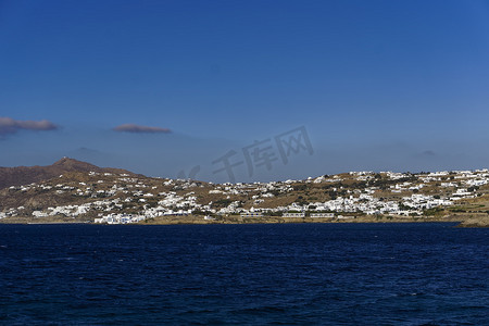 米克诺斯岛摄影照片_米科诺斯岛，希腊首都和郊区风景。