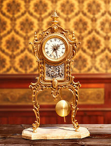 经典的古老复古黄铜摆钟