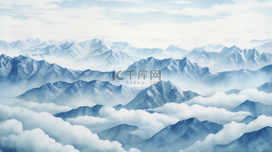 中国风传统古典水墨山河背景