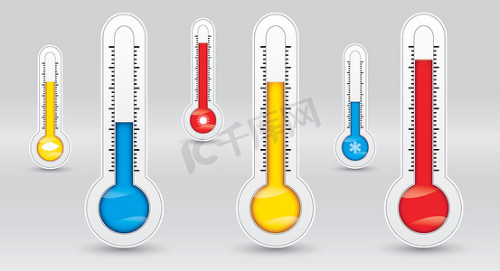 有不同温度的三个温度计，测量诊断