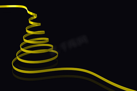 黄色圣诞树丝带的合成图像