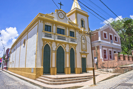奥林达，旧城景观与殖民地教堂，巴西，南美洲