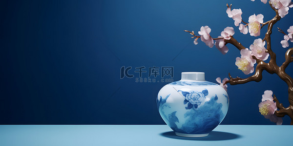 陶瓷背景背景图片_简约瓷器花瓶背景