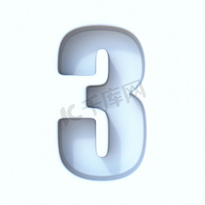 白洞阴影字体编号 3 三 3D