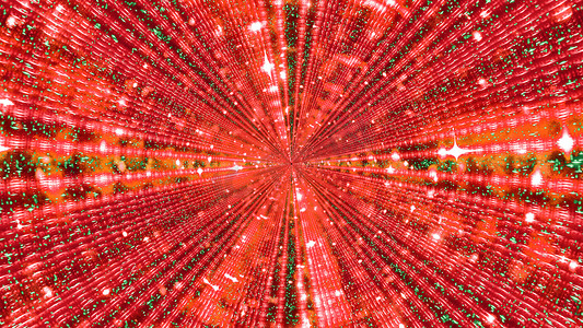 光粒子摄影照片_具有彩色光粒子的隧道的 3D 插图