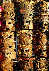 墨西哥木制面具手工木面