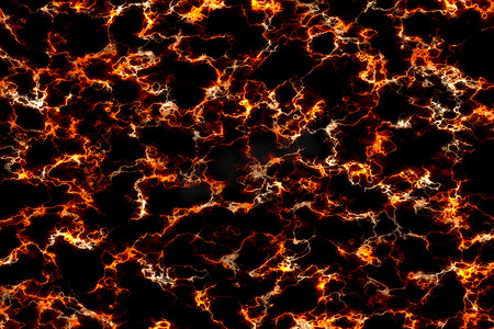 黑色大理石豪华上的火焰火热辉光矿物线纹理