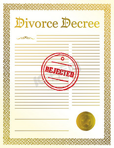 离婚法律摄影照片_拒绝离婚判决文件。