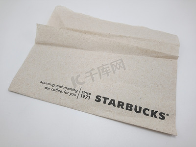 菲律宾马尼拉的星巴克棕色纸巾