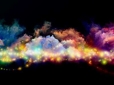 彩色的云背景摄影照片_彩色的云