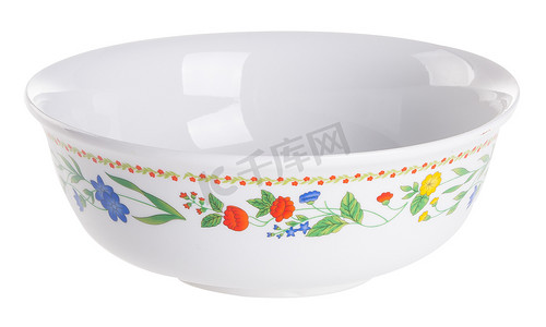 厨房碗碟摄影照片_在白色背景上的碗