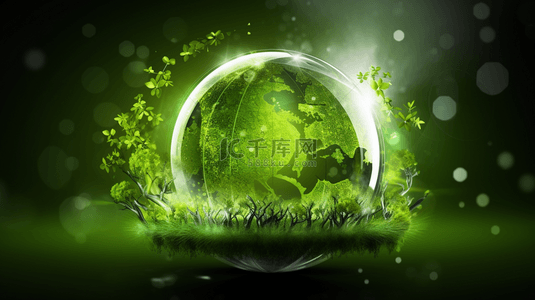 绿色环保地球背景图片_环保节能主题绿色保护环境地球背景