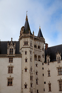 布列塔尼公爵城堡摄影照片_法国南特布列塔尼公爵的庭院城堡