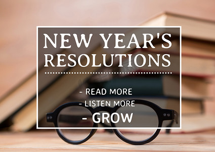 针对书籍和眼镜的新年决议目标