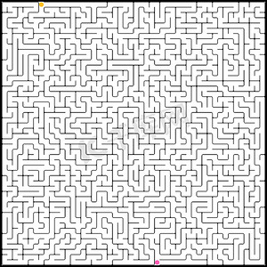 完美迷宫的矢量插图。