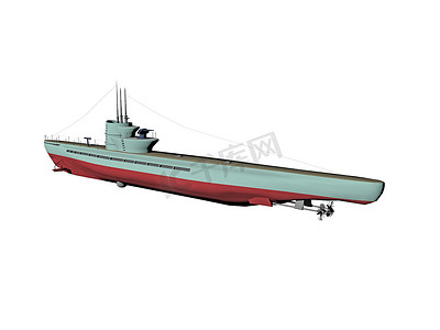 潜艇摄影照片_带螺旋桨驱动的潜艇