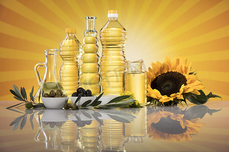 食用油、橄榄油、油菜、瓶装向日葵花