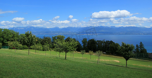 日内瓦湖摄影照片_