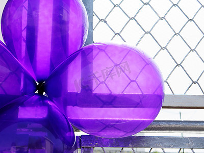 气球广告摄影照片_紫色派对气球