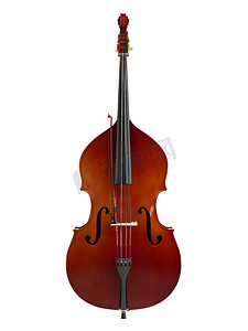 古典卷轴底色摄影照片_低音提琴