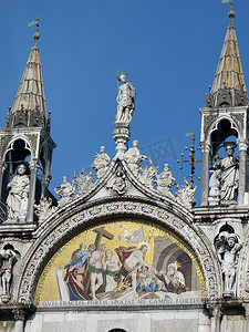 金色高级摄影照片_威尼斯-圣马可大教堂。