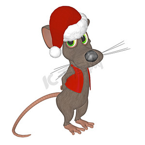 老鼠上灯台摄影照片_圣诞老鼠