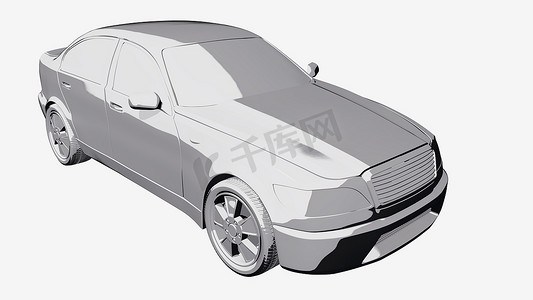 灰色汽车漫画书 3D 插图