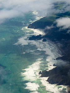 新西兰北岛塔斯曼海岸鸟瞰图